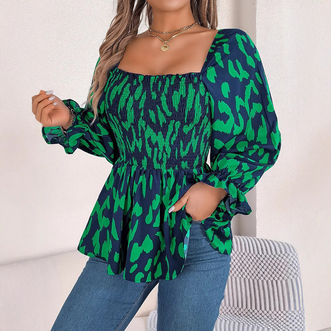 Blouse féminine tendance avec volants et imprimé animal chic Chic und Stil