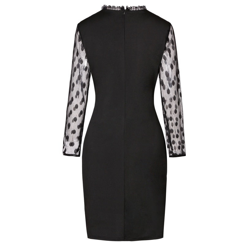 Robe mini à manches transparentes à pois Chic und Stil