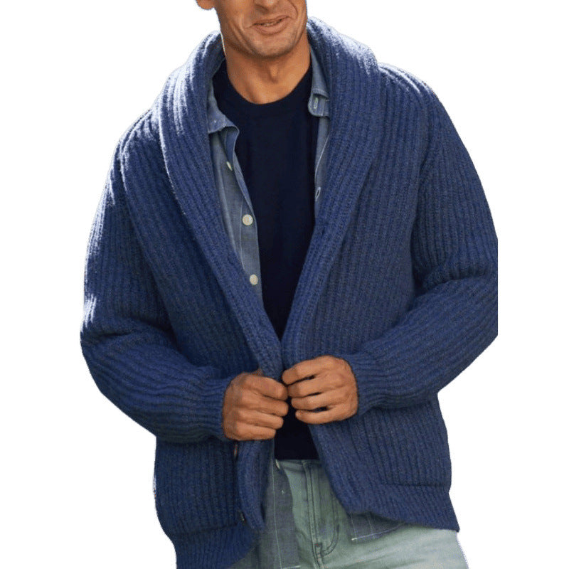 Cardigan en tricot pour hommes avec revers drapé Chic und Stil