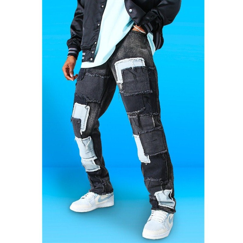 Hommes Jeans Patchwork Déchirés Chic und Stil