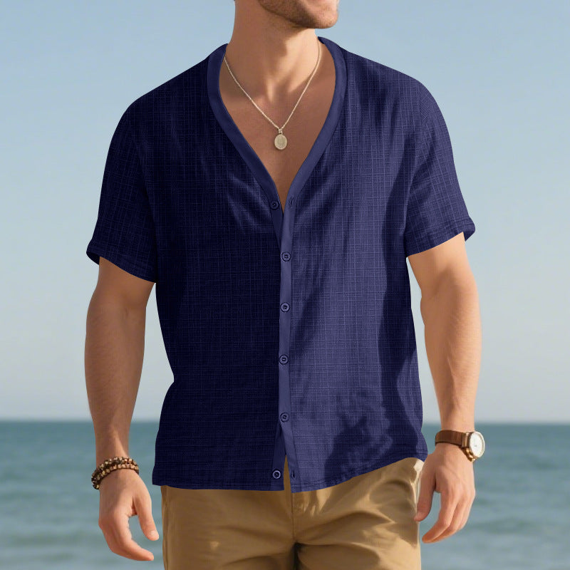 Chemise décontractée pour hommes à manches courtes avec design texturé Chic und Stil