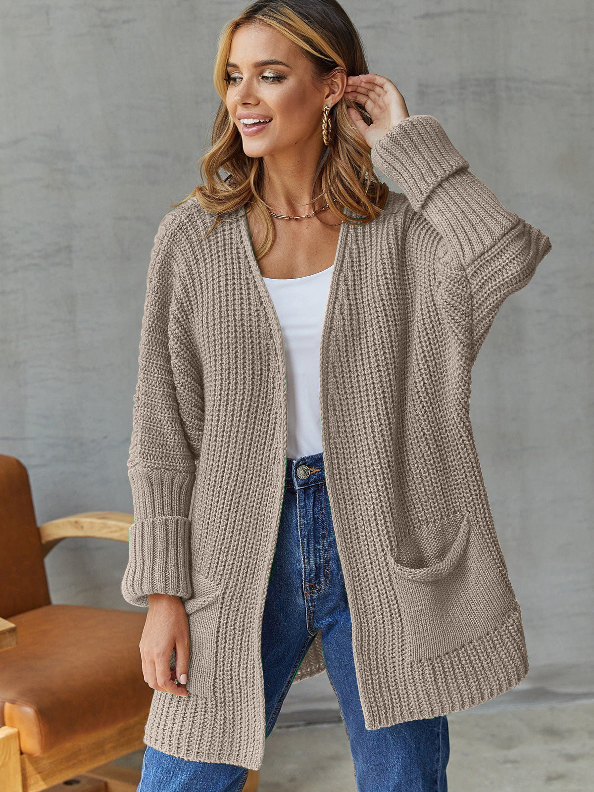 Cardigan en grosse maille pour femmes avec poches pratiques et coupe oversize Chic und Stil