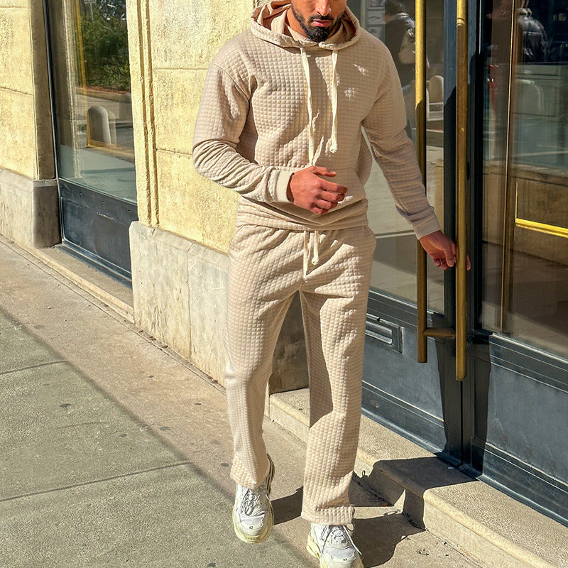 Hommes Ensemble de sports en polaire avec design structurel moderne et capuche pratique Chic und Stil