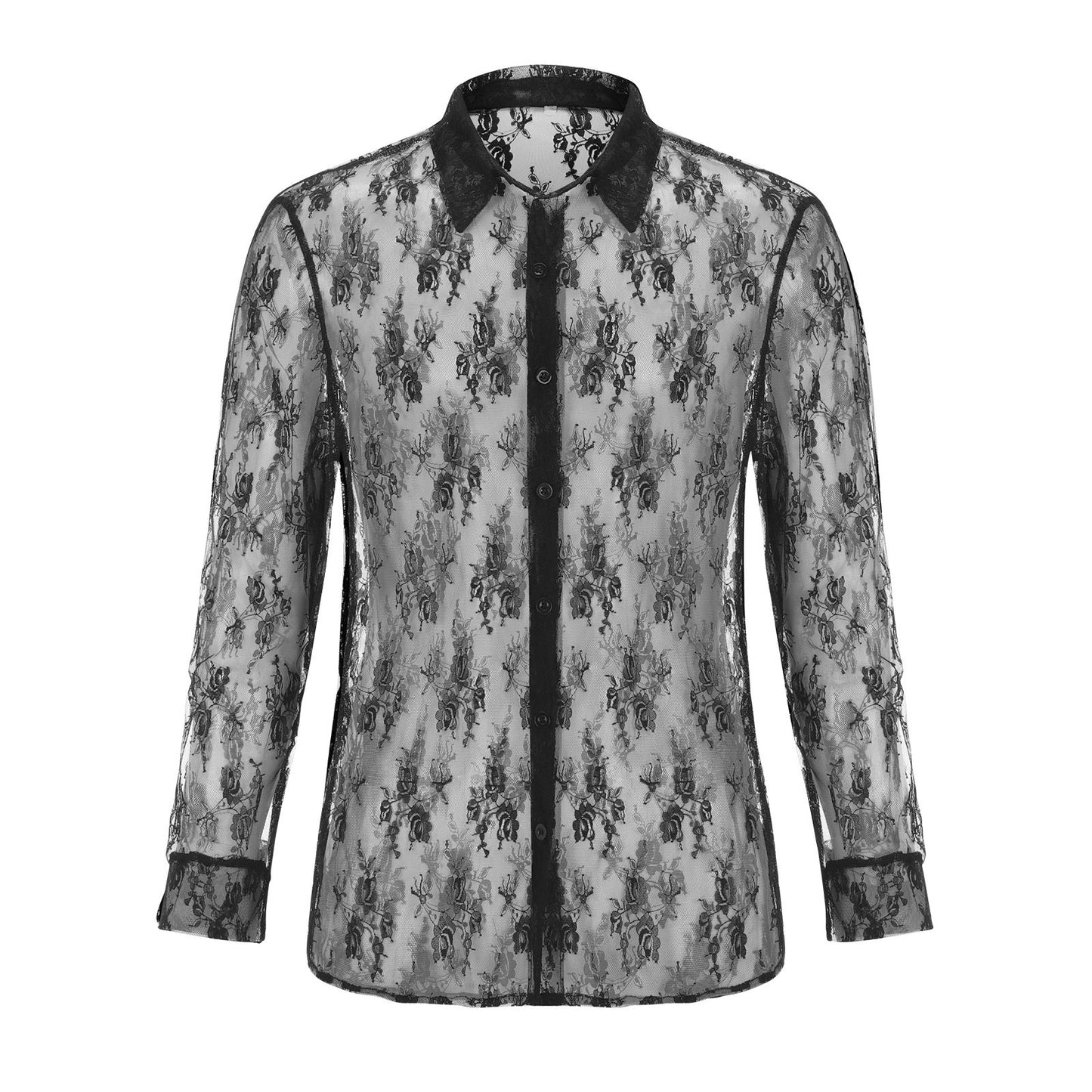 Blouse transparente pour femmes avec motif floral en dentelle Chic und Stil