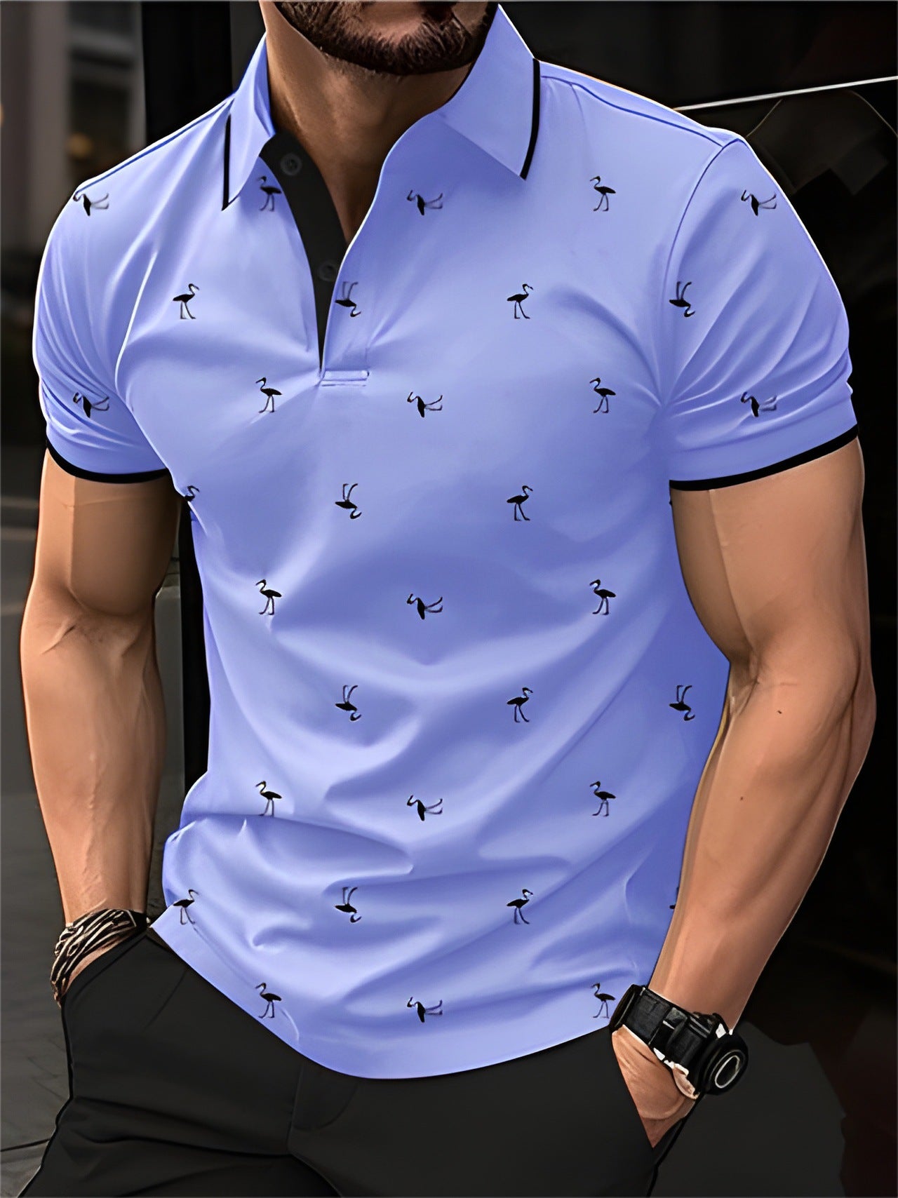 Chemise polo pour homme à manches courtes et motif Chic und Stil