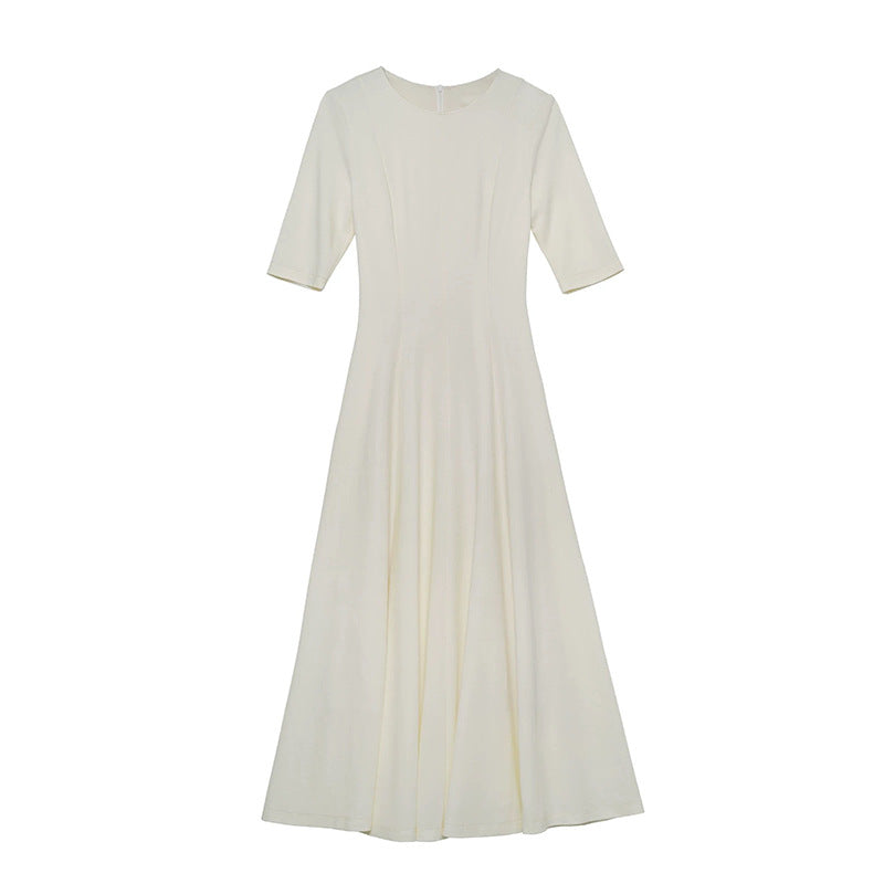 Robe midi élégante pour femmes en tissu doux et fluide Chic und Stil