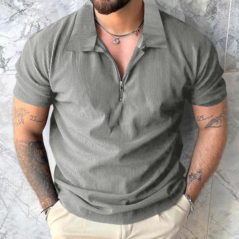 T-shirt polo pour hommes avec fermeture éclair moderne et design structuré Chic und Stil