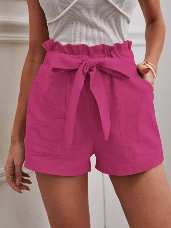 Shorts Tailorés pour Femmes avec Cravate et Poches Pratiques Chic und Stil