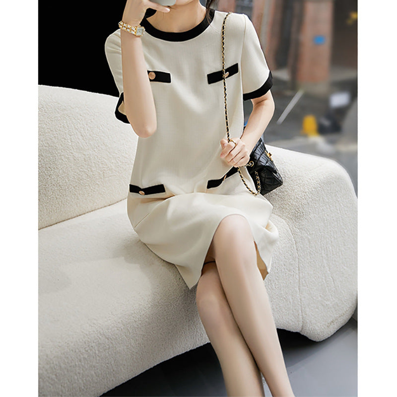 Robe midi sophistiquée pour femmes avec détail de ceinture contrastante Chic und Stil