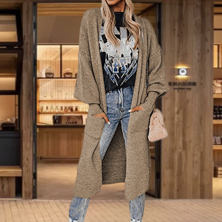 Cardigan en tricot pour dames avec des manches amples et des poches insertées pratiques Chic und Stil