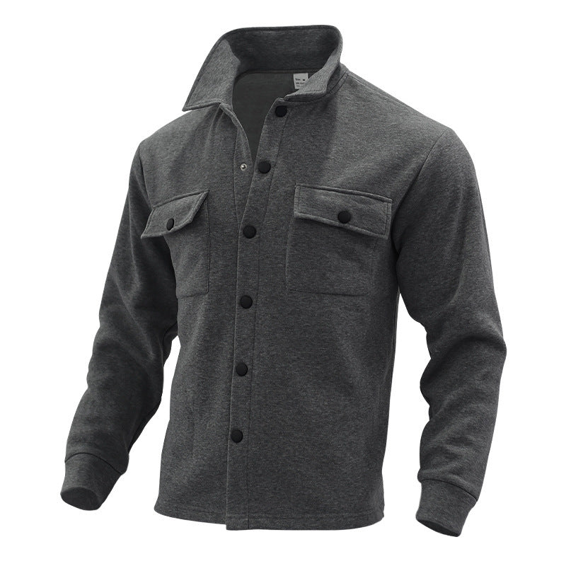 Veste en flanelle robuste pour hommes avec poches poitrine pratiques et col montant moderne Chic und Stil