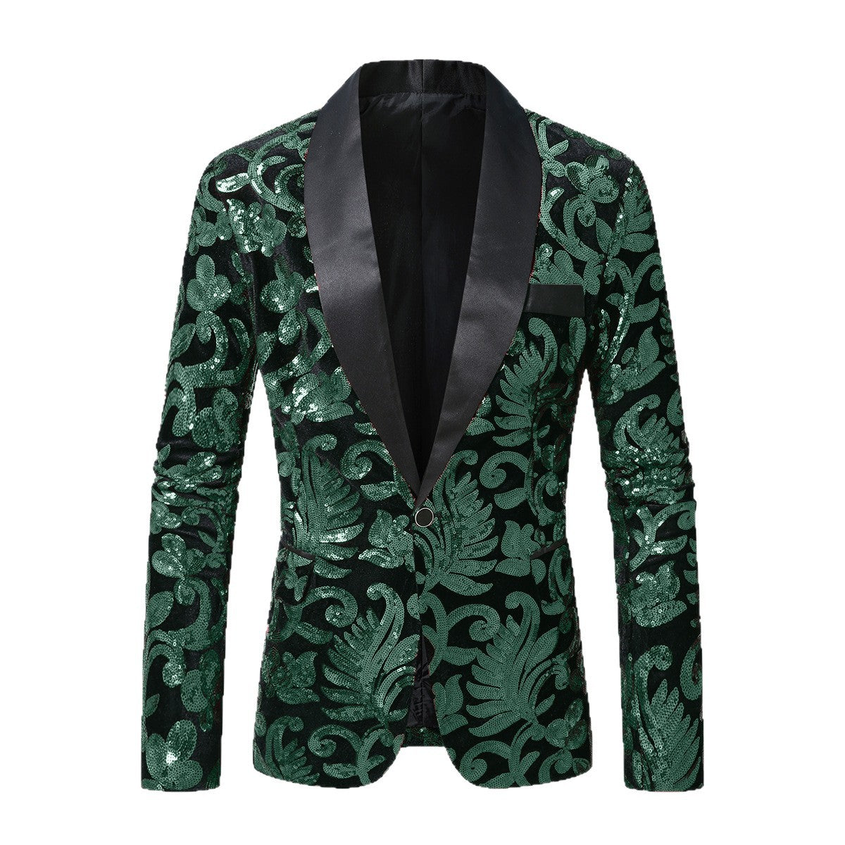 Blazer élégant en sequins pour hommes au design floral luxueux Chic und Stil