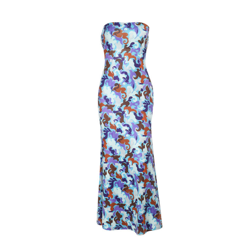 Robe maxi sans bretelles à fleurs Chic und Stil