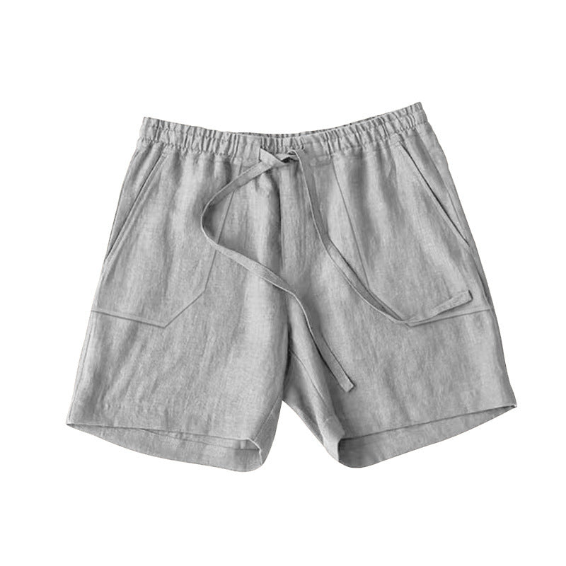 Shorts d'été en lin pour femmes avec taille élastique et poches pratiques Chic und Stil
