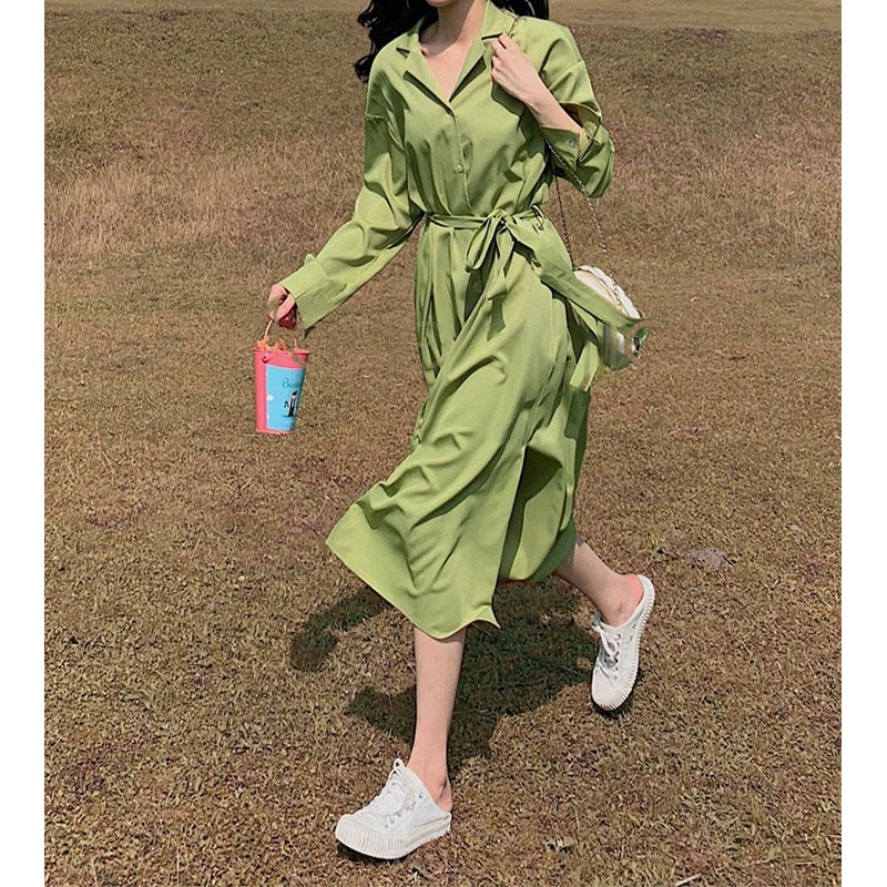 Robe maxi élégante à manches longues pour femmes avec détail fente Chic und Stil
