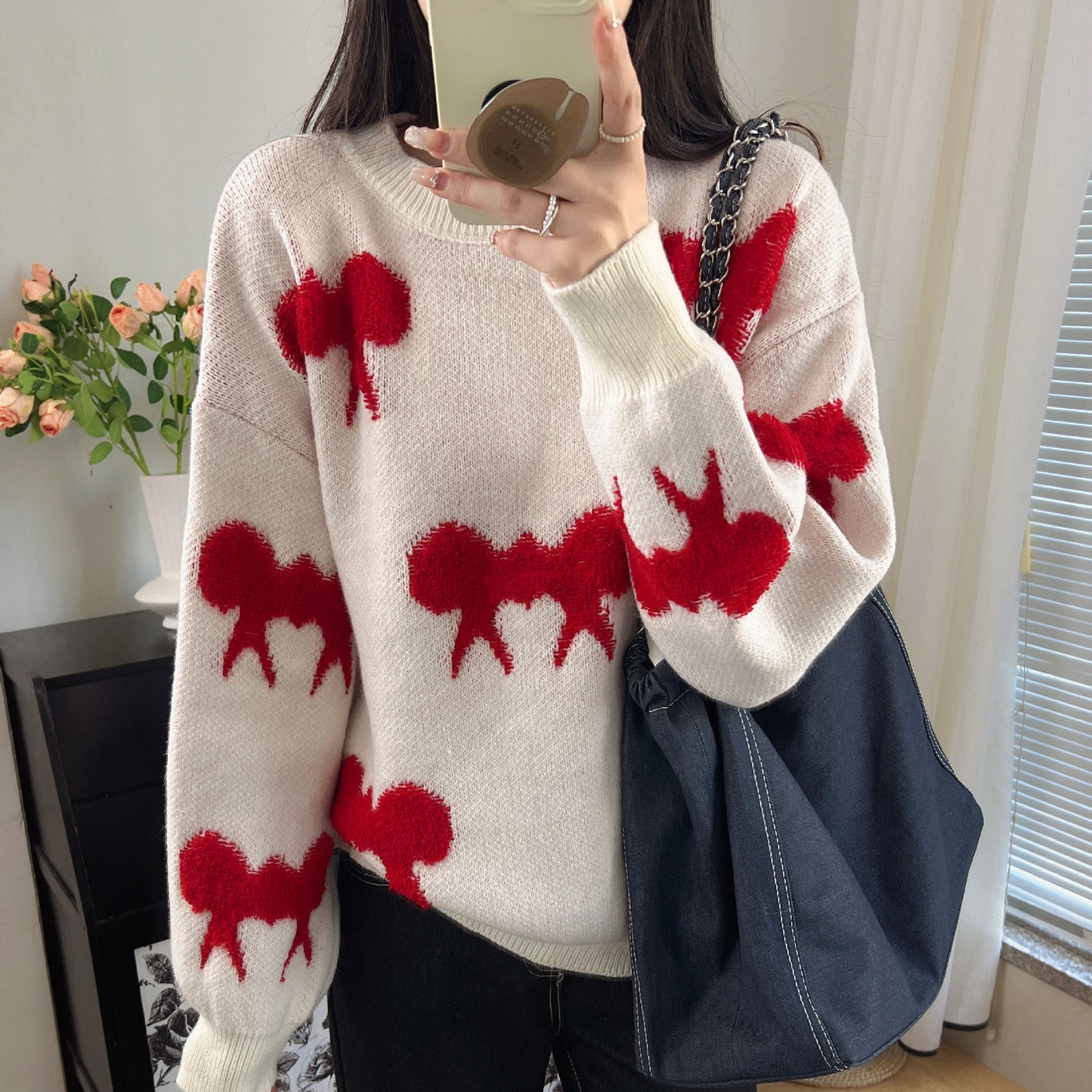 Pull en tricot douillet pour femmes avec motif ludique Chic und Stil