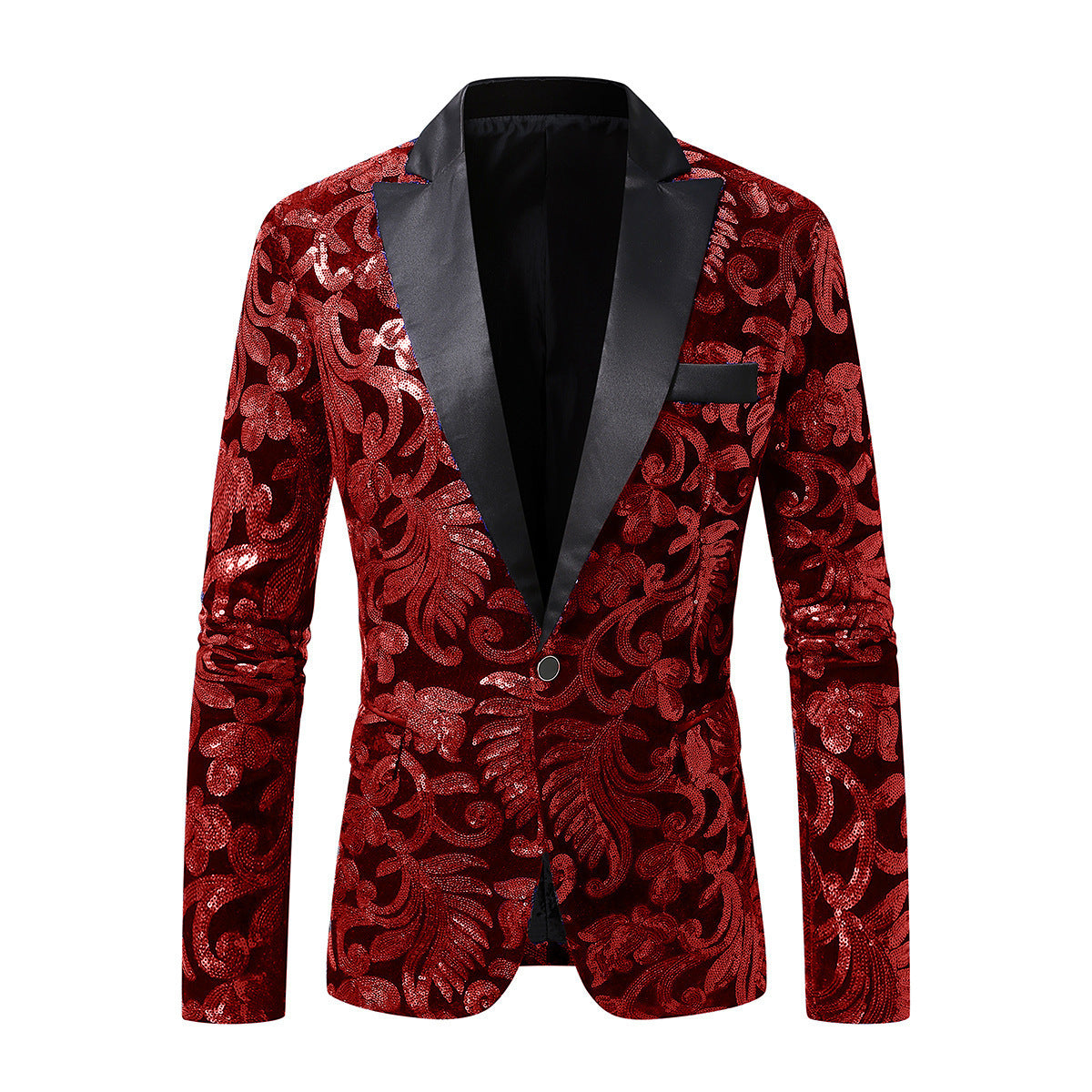 Blazer élégant en sequins pour hommes au design floral luxueux Chic und Stil