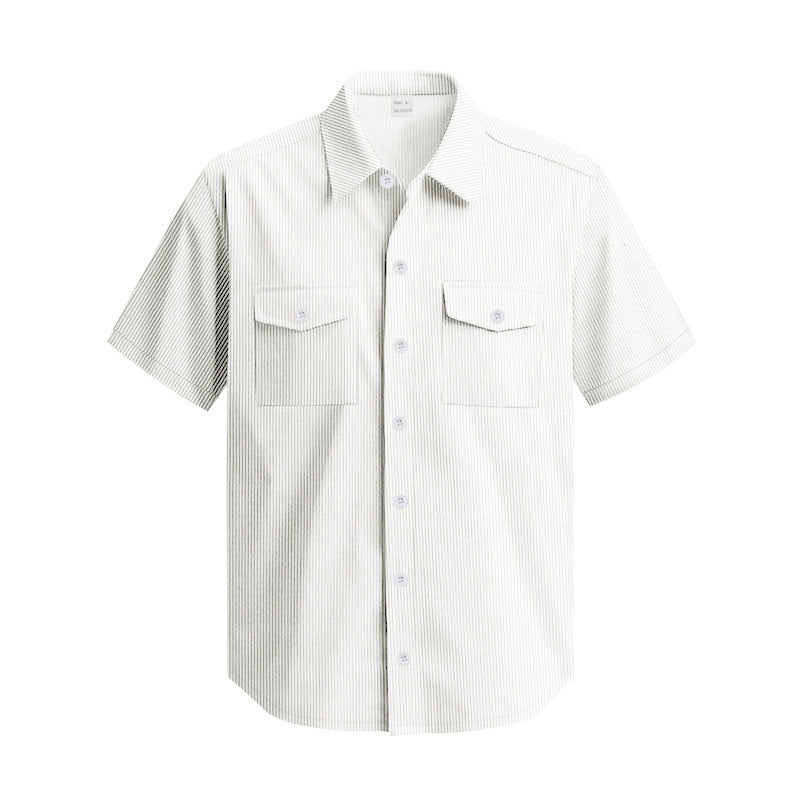 Chemise à manches courtes pour hommes avec surface structurée et poches poitrine pratiques Chic und Stil