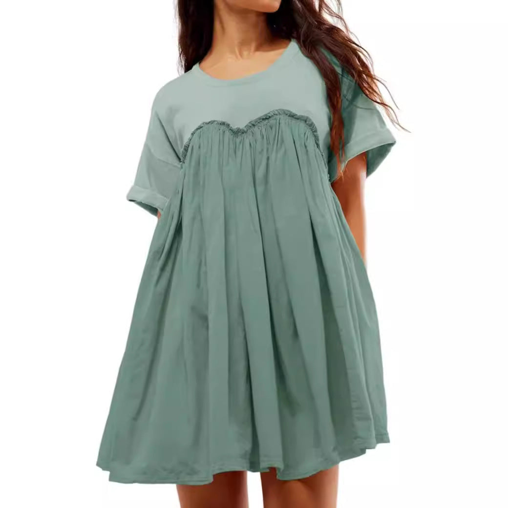 Robe shift plissée décontractée pour femmes Chic und Stil