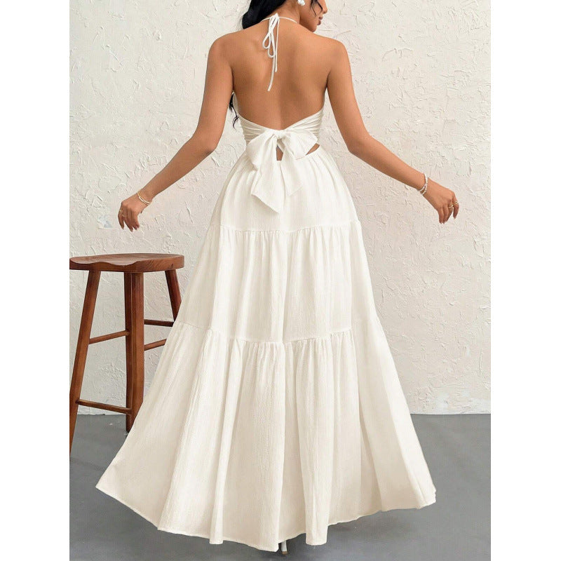 Robe maxi à dos nu en couches Chic und Stil pour femmes