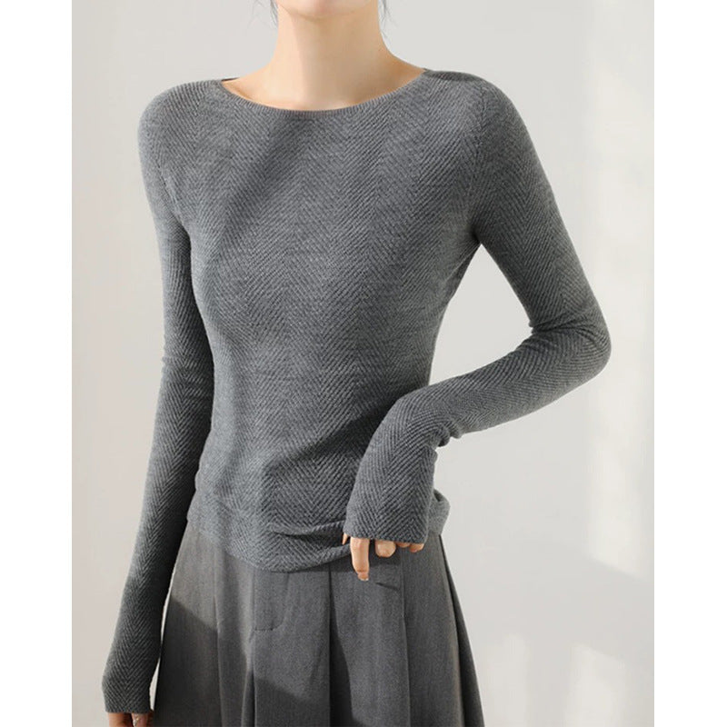 Haut à manches longues texturé pour femmes Chic und Stil