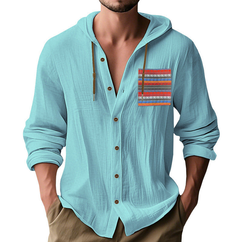 Veste à capuche décontractée pour hommes avec motif coloré et boutons pratiques Chic und Stil