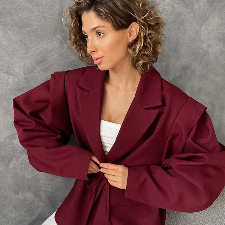 Blazer oversized pour femmes avec ceinture Chic und Stil
