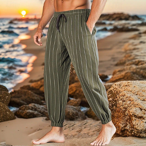 Pantalons de plage décontractés pour hommes avec taille élastique et poches latérales Chic und Stil