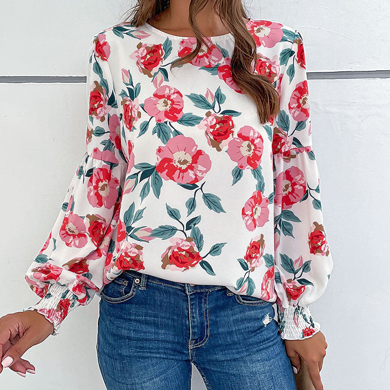 Chemisier femme avec des motifs floraux et des manches volumineuses Chic und Stil