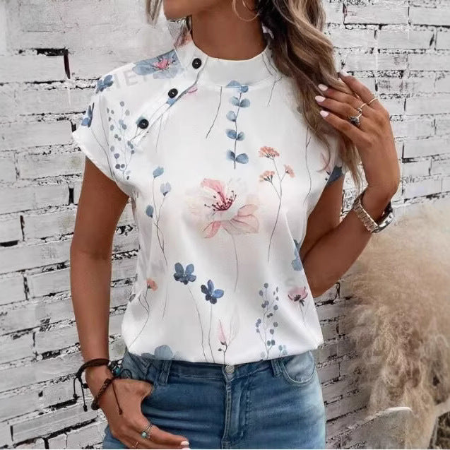 Chemisier femme avec motif floral et manches cape Chic und Stil