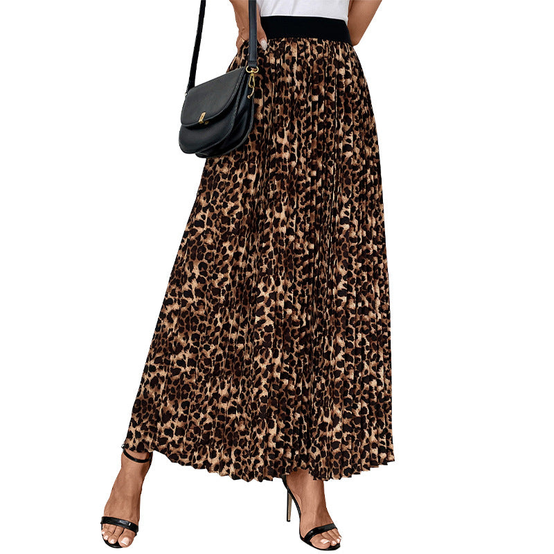 Jupe maxi plissée pour femmes avec design imprimé animal Chic und Stil