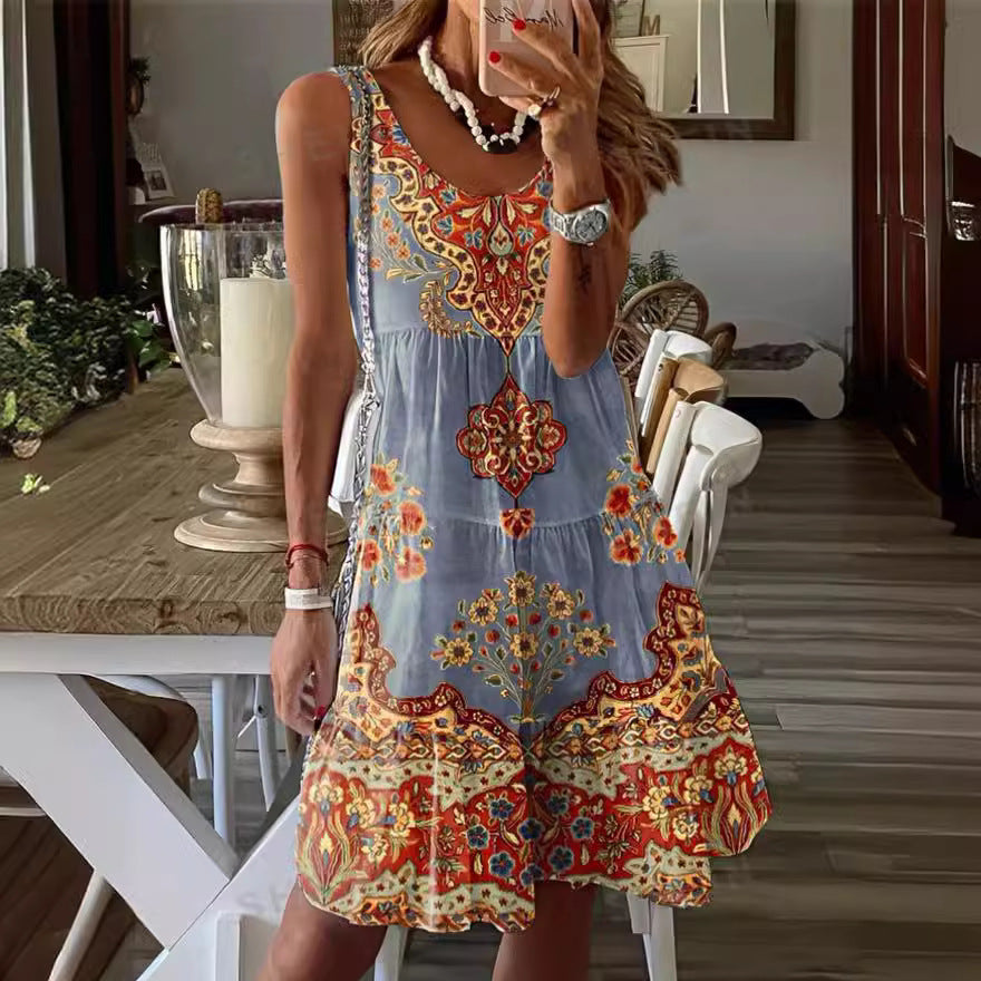 Robe d'été pour femme avec imprimé floral et coupe fluide Chic und Stil