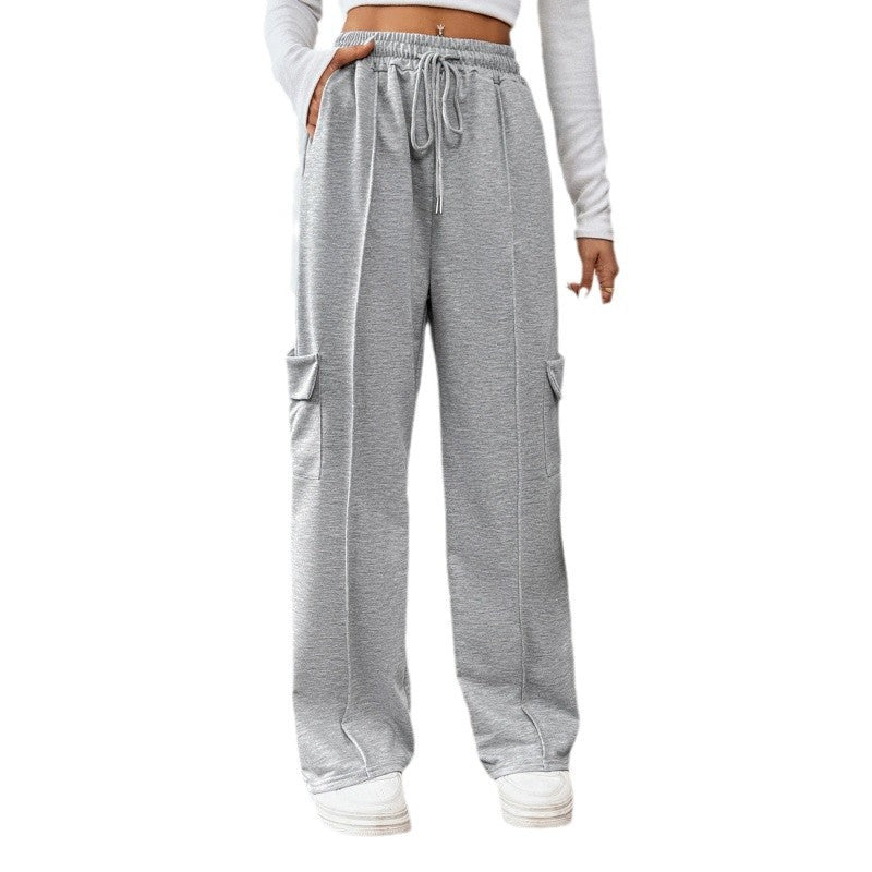 Wide cargo pants for women with elastic waist and practical side pockets Chic and Style