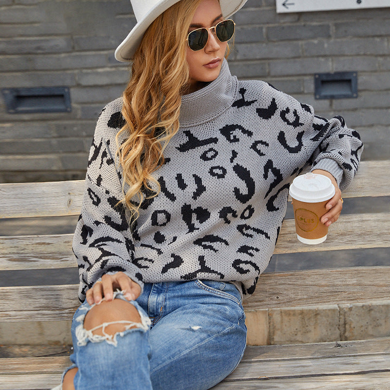 Dames pull surdimensionné confortable avec un motif léopard tendance Chic und Stil