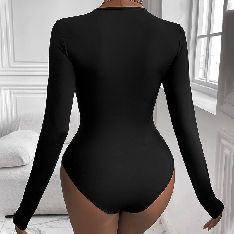 Body long à manches longues ajusté pour femme avec détail twist Chic und Stil