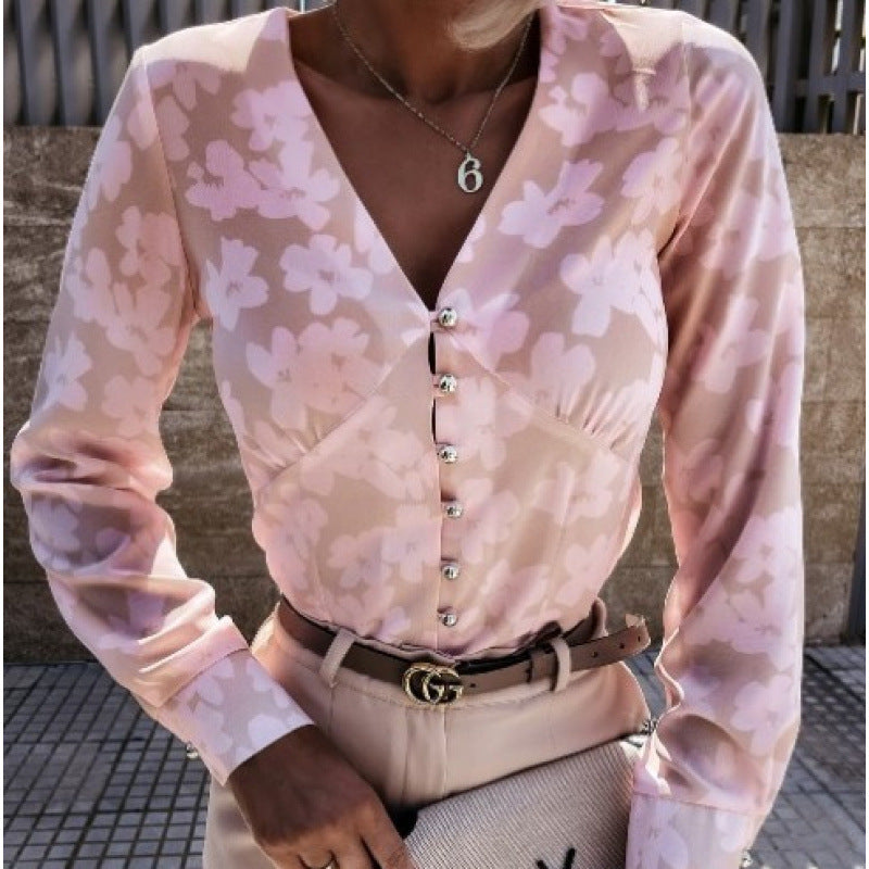 Chemisier femme avec imprimé floral et patte de boutonnage Chic und Stil