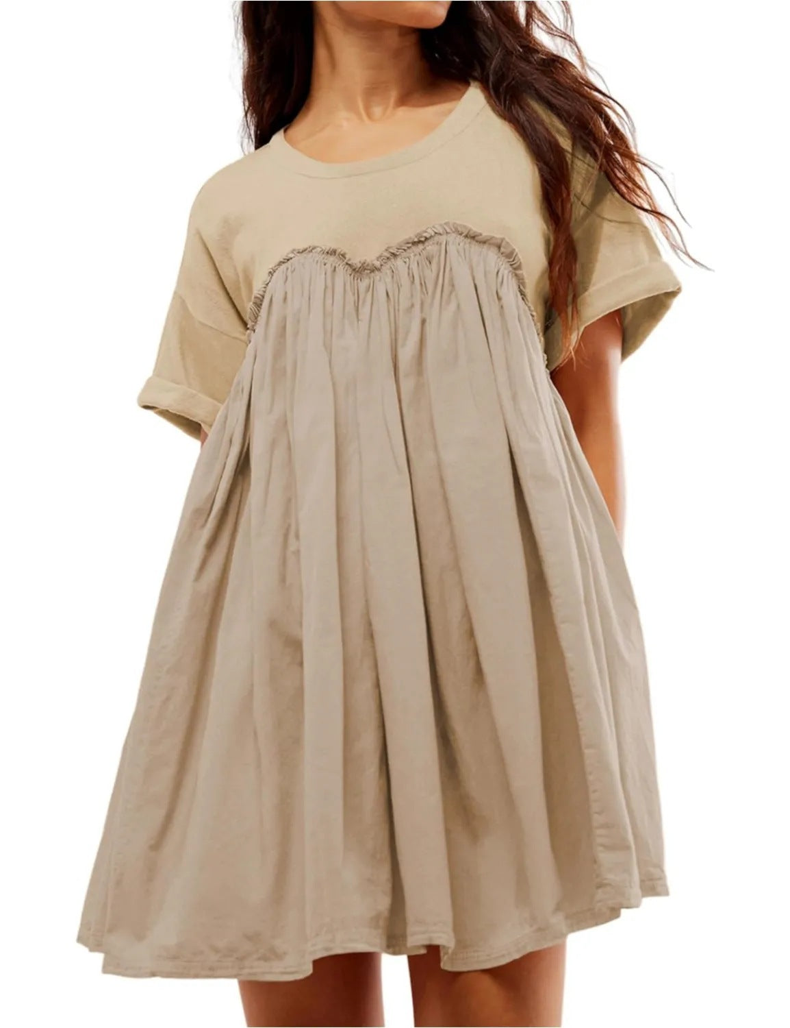 Robe shift plissée décontractée pour femmes Chic und Stil