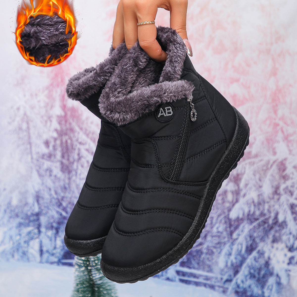 Bottes d'hiver thermo pour femmes avec doublure douillette et zip latéral Chic und Stil