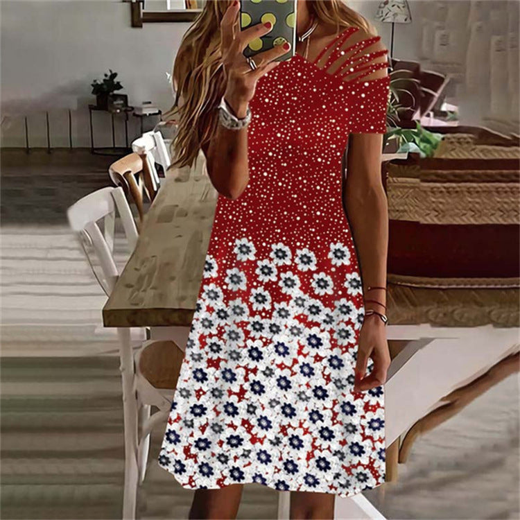 Robe haute-bas florale Damen Chic und Stil