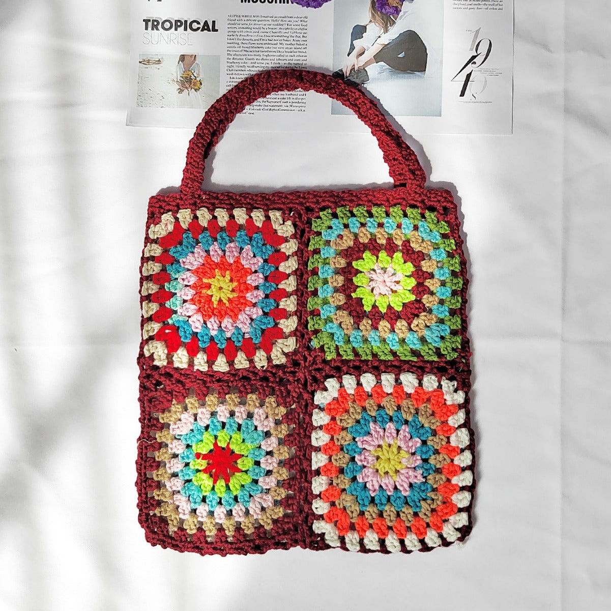Sac fourre-tout en crochet fait à la main pour femmes Chic und Stil