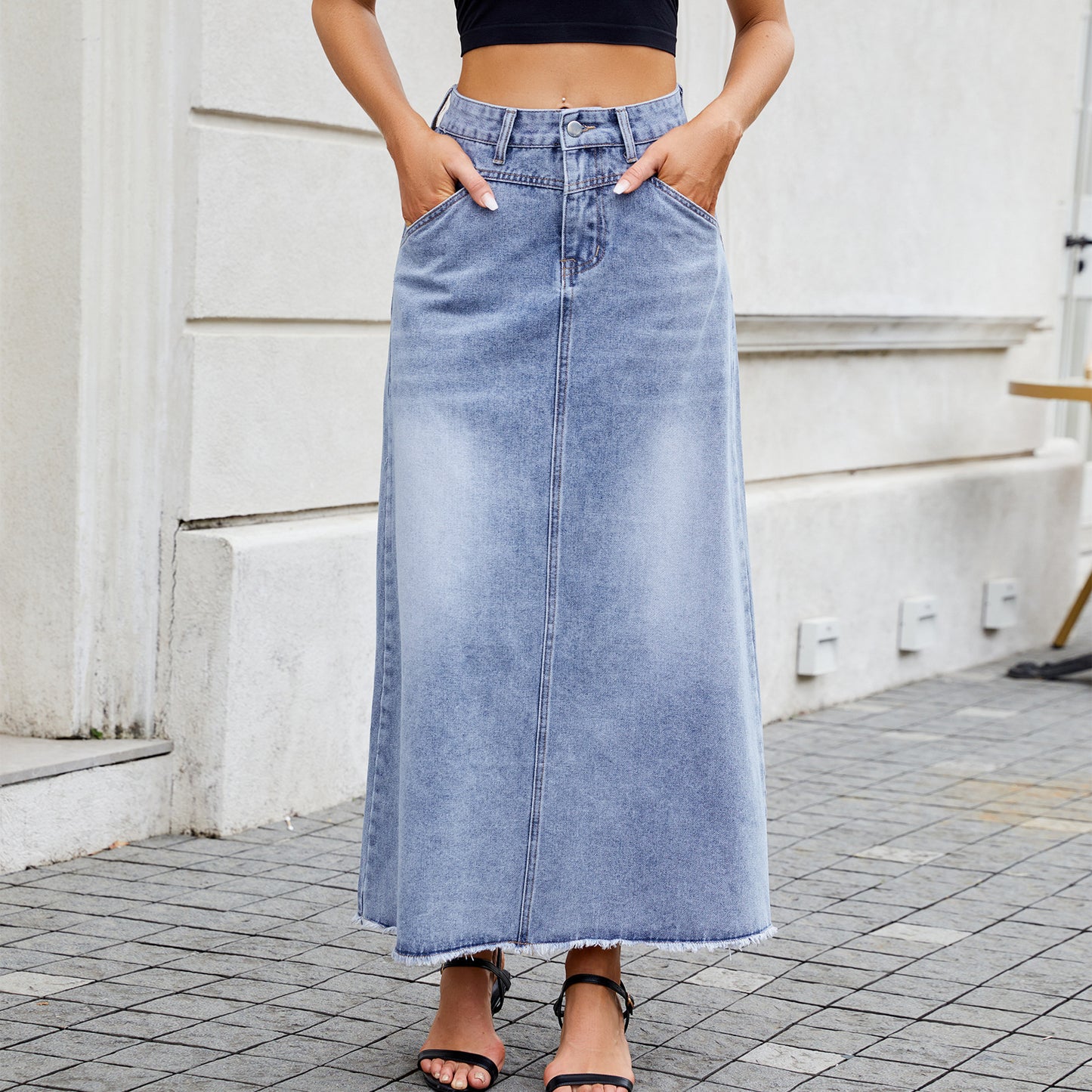 High quality denim maxi skirts for women in Chic and Stylish style