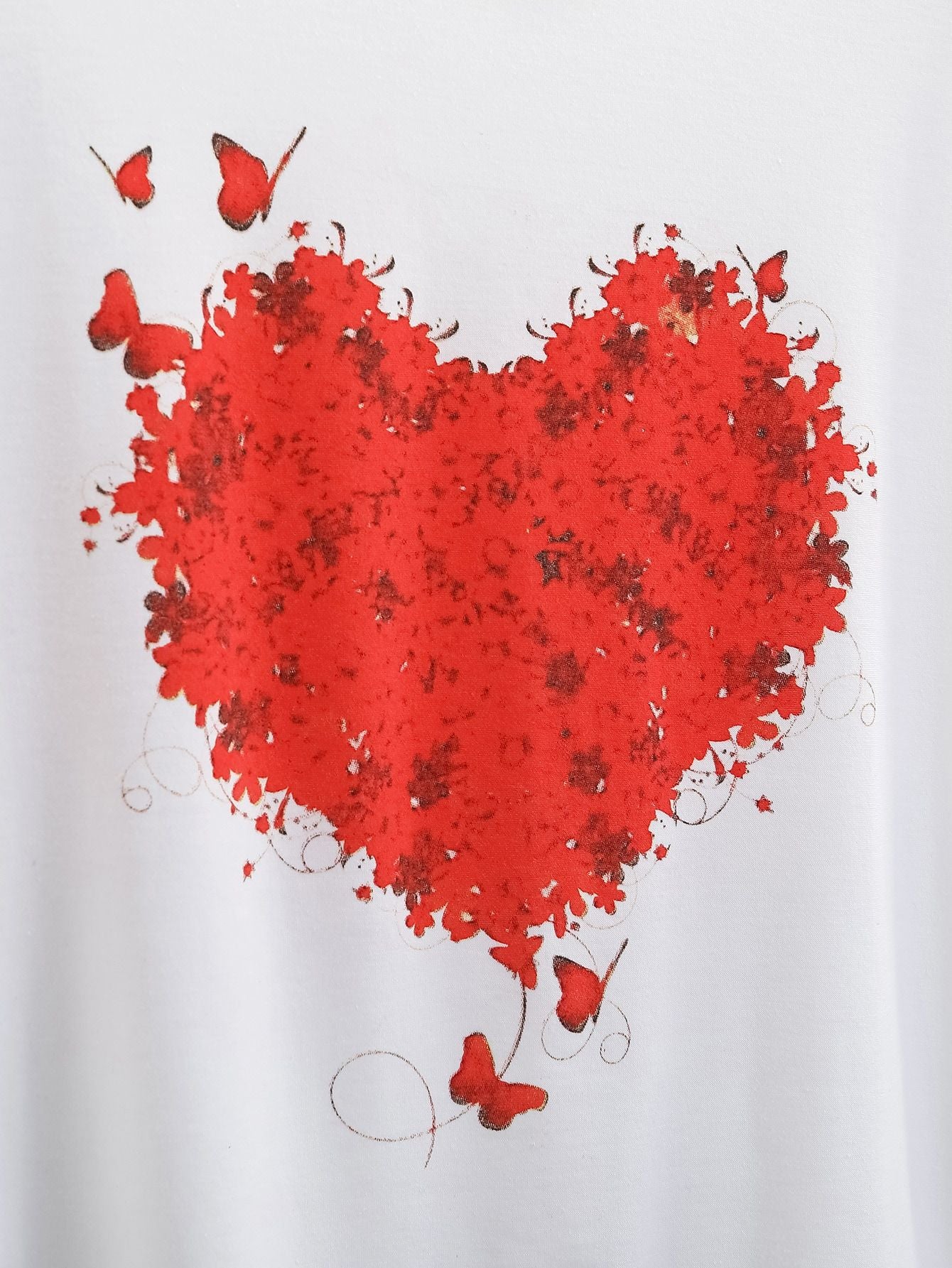T-shirt pour femmes avec motif cœur floral Chic und Stil