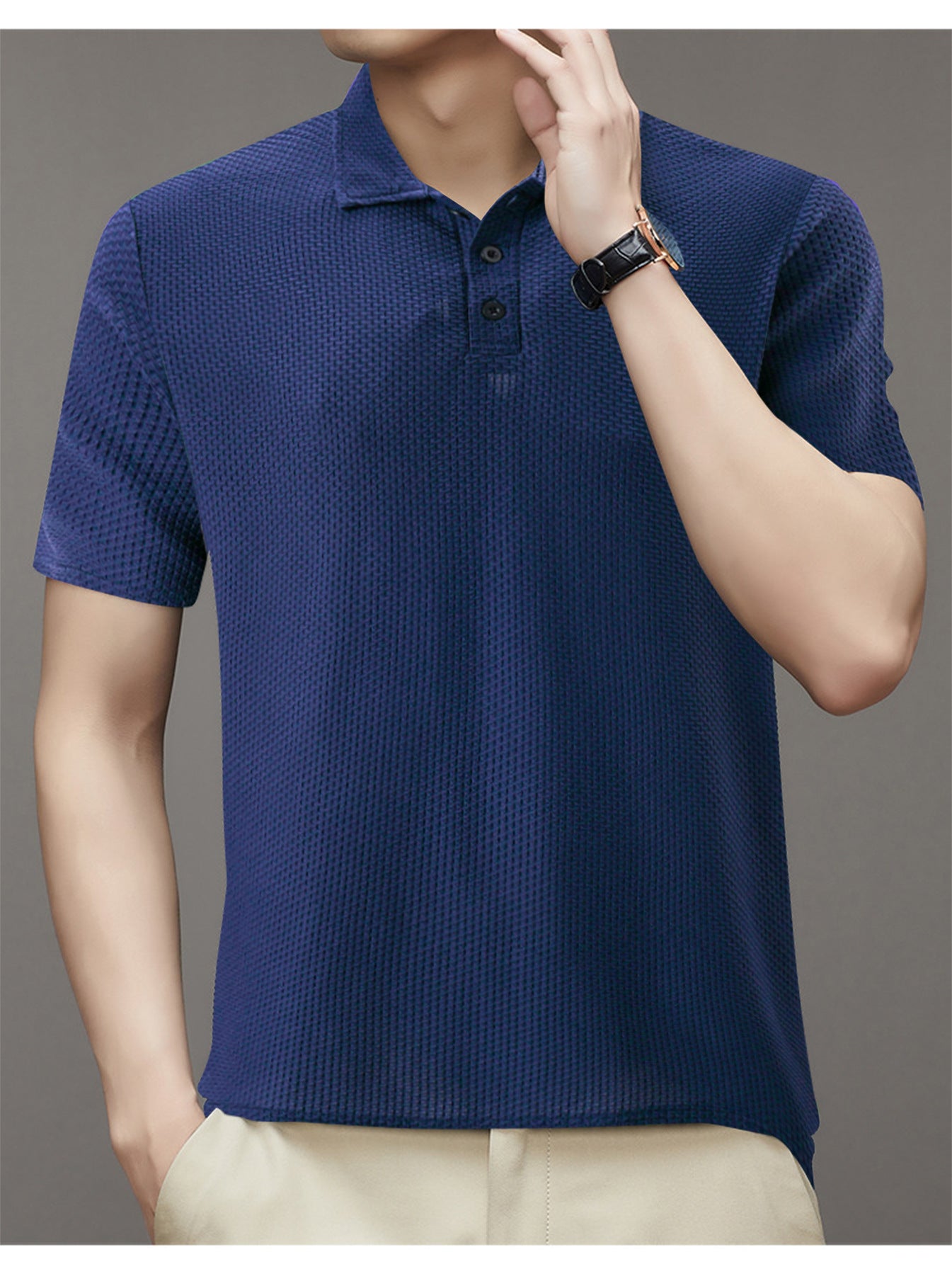 Hommes Polo en Structure Chic und Stil