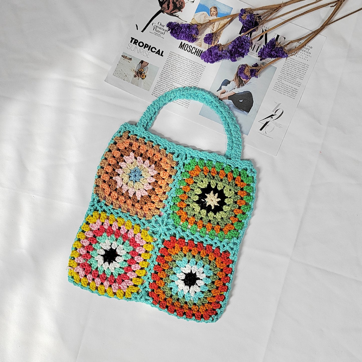 Sac fourre-tout en crochet fait à la main pour femmes Chic und Stil