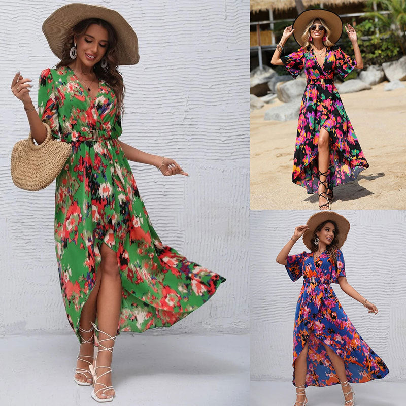 Robe maxi ceinturée pour femmes Chic und Stil