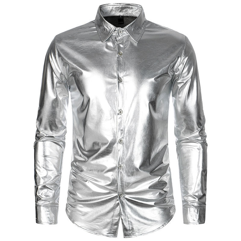 Chemise à manches longues brillante pour hommes avec coupe stylée Chic und Stil
