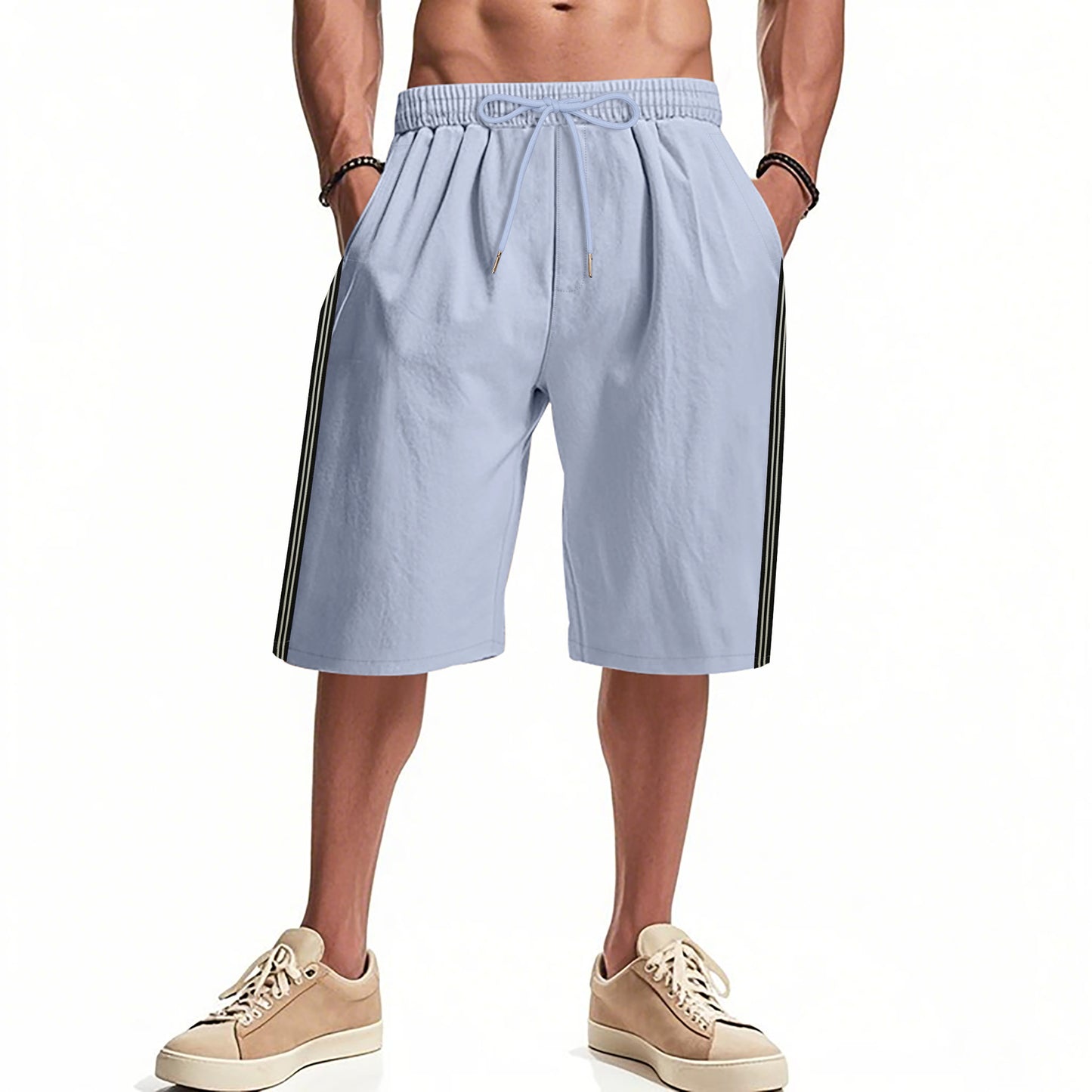 Shorts bermuda sportives pour hommes avec taille élastique et poches latérales Chic und Stil