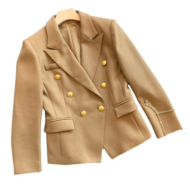 Blazer Femme Croisé Sur Mesure avec Boutons Décoratifs Chic und Stil