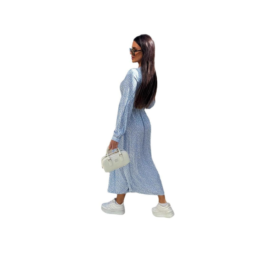 Robe maxi florale pour femmes avec détails de boutons Chic und Stil