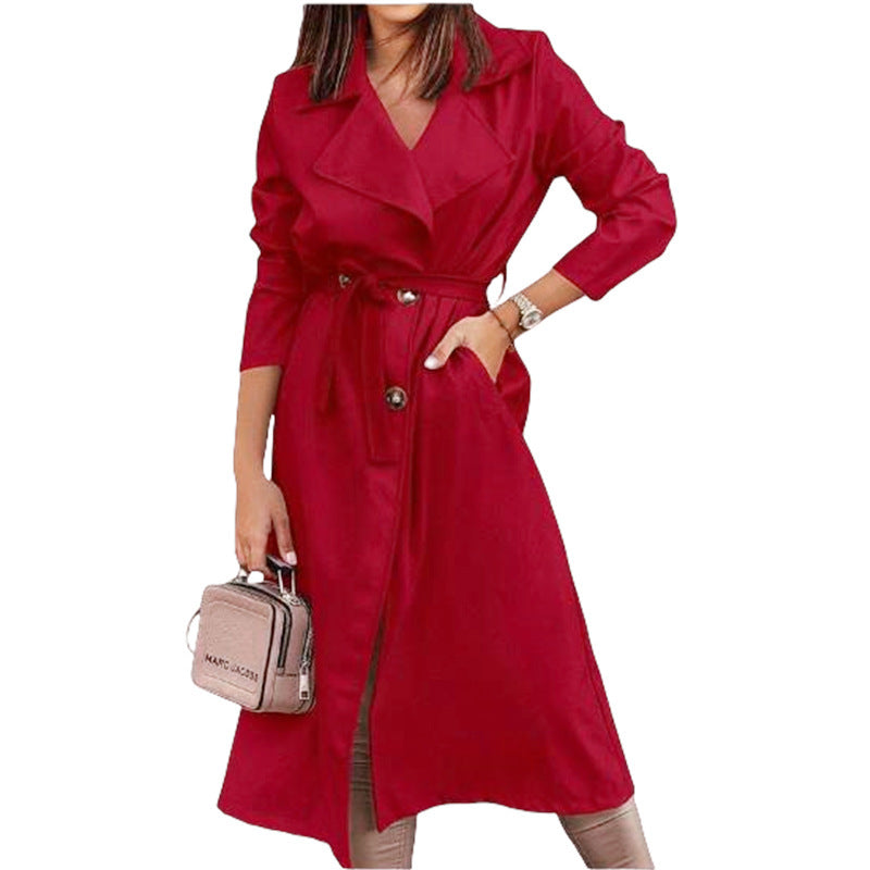 Dames élégant trench-coat avec ceinture et silhouette féminine Heidi-Modèle